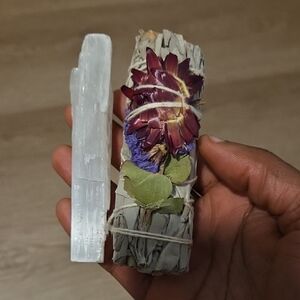 Selenite Stick and Floral Sage Bundle